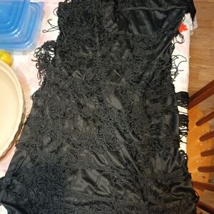 Elegant Black Textured Dress